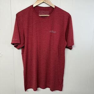 "ANETIK Premium Performance Sun Shirt Red Heathered UPF 30+ Tech T Shirt Men M